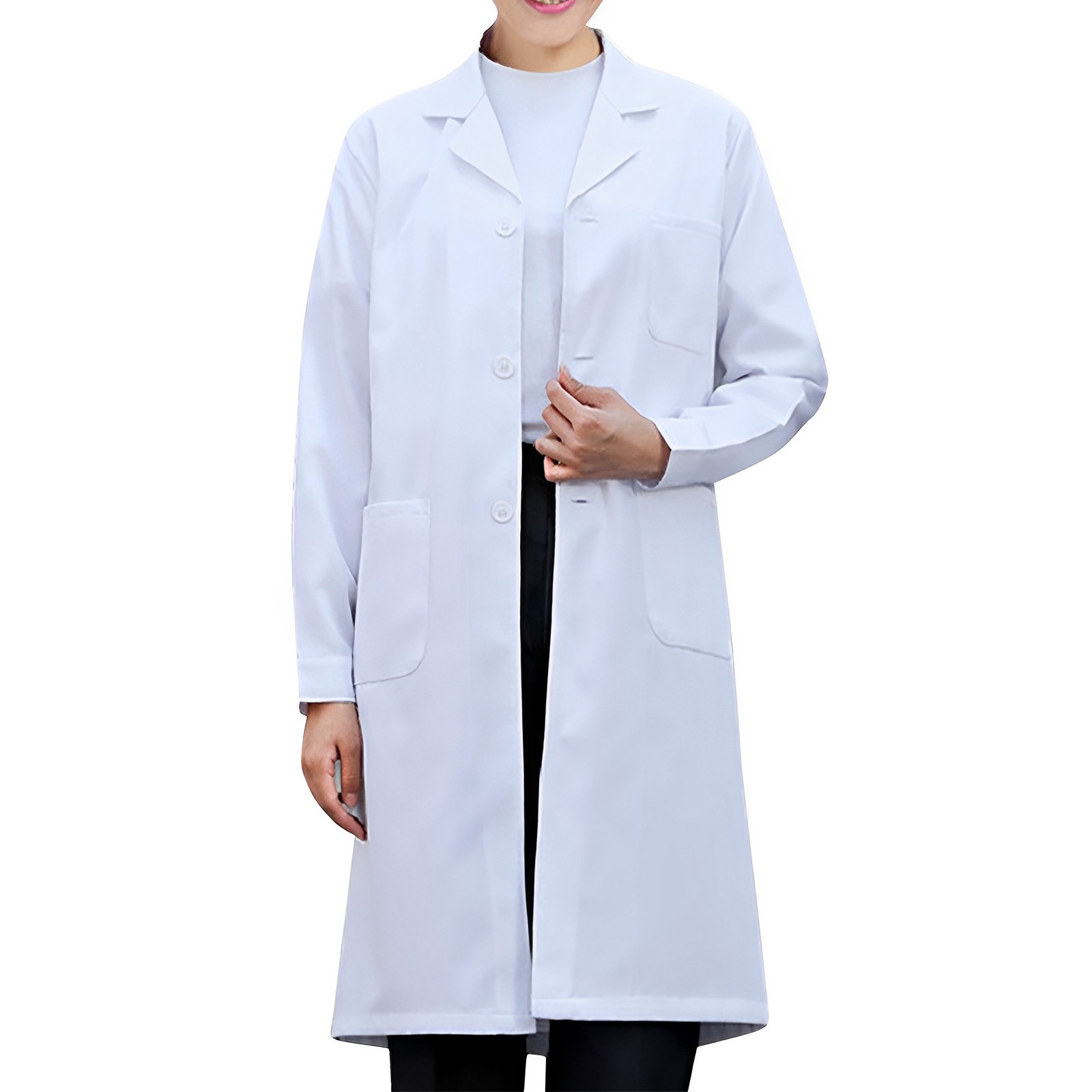 Medical Lab Coat - Jaleco branco para mulheres, homens, estudantes,