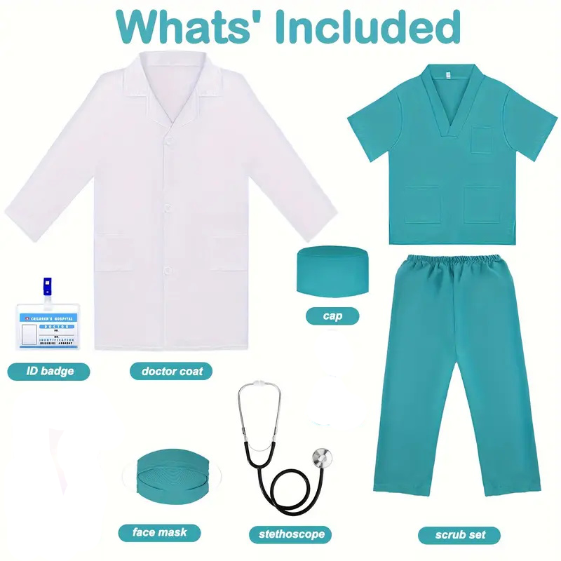 7 pçs crianças médico enfermei - Medical Lab Coat avaliação e preço