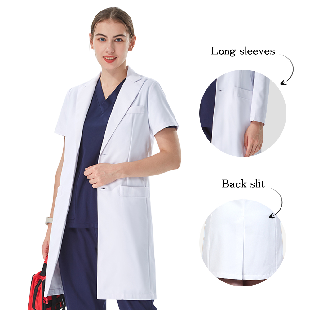 Jaleco Branco Feminino com Gol - Medical Lab Coat avaliação e preço